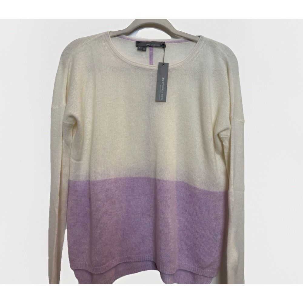 360Cashmere Ombré Lavender Sweater Cashmere NWT $199 Women's SIZE M‎